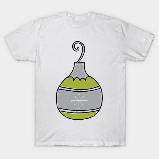 Whimsical Holiday Ball Ornament Illustration T-Shirt by Angel Dawn Design